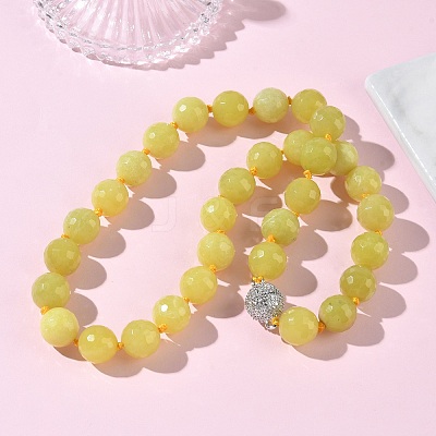 Faceted Round Natural Mixed Gemstone Beaded Necklaces G-H355-06P-1