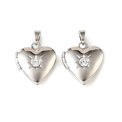 Brass Crystal Rhinestone Locket Pendants KK-CBA7157-07P-1