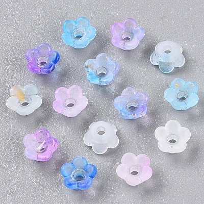 Frosted Transparent Acrylic Beads OACR-N137-72K-1