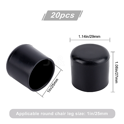20Pcs PVC Chair Leg Floor Protectors FIND-GF0003-37-1