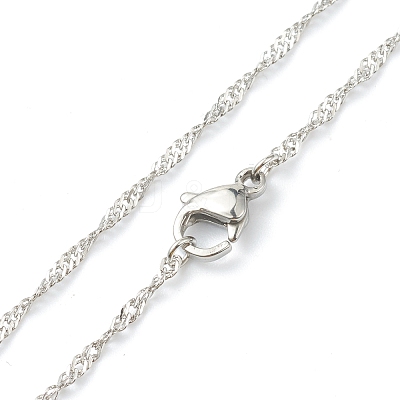 Non-Tarnish 304 Stainless Steel Singapore Chain Necklaces NJEW-I248-10P-1