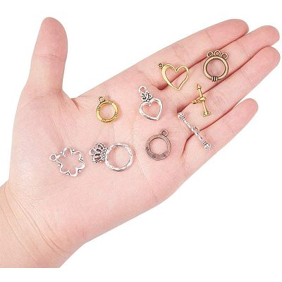 Tibetan Style Alloy Toggle Clasps TIBE-PH0004-04-WH-1