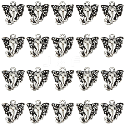 160Pcs Tibetan Style Zinc Alloy Elephant Head Charms FIND-SC0007-97-1