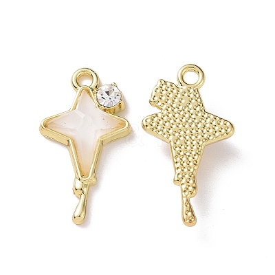Alloy Micro Pave Cubic Zirconia Pendants LS-PALLOY-D006-02G-1