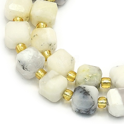 Natural White African Opal Beads Strand G-I376-D44-01-1