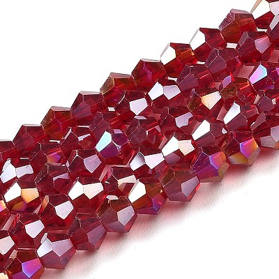 Transparent Electroplate Glass Beads Strands EGLA-A039-T6mm-B27-1