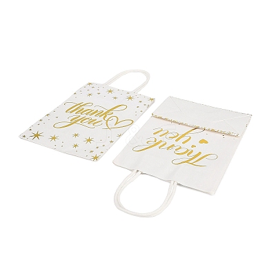 2 Styles Gold Stamping Thank You Paper Gift Bags with Handles TH-CBA170C-01-1