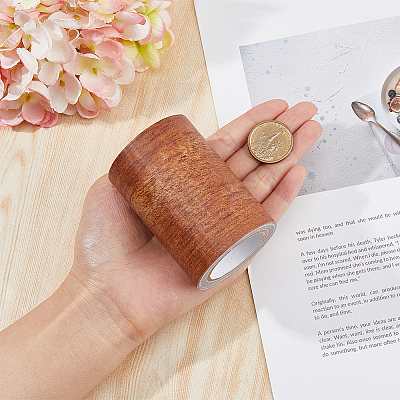 PE Imitation Wood Grain Adhesive Tape AJEW-WH0270-222H-1