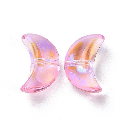 Transparent Electroplate Glass Beads GLAA-F122-01-1