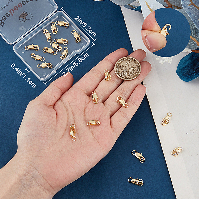 20Pcs Brass Lobster Claw Clasps KK-BBC0015-01A-G-1