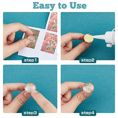 DIY Blank Dome Brass Cufflink Making Kits BUTT-DC0001-14-1