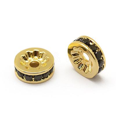 Brass Micro Pave Grade AAA Cubic Zirconia Bead Spacers ZIRC-G100-8mm-61G-NR-1