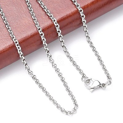 Tarnish Resistant 304 Stainless Steel Rolo Chain Necklaces NJEW-JN01228-03-1