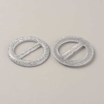 Flat Round Resin Buckle Clasps CRES-WH0013-15G-1