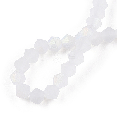 Imitate Austrian Crystal Bicone Frosted Glass Beads Strands GLAA-F029-TM3mm-A13-1