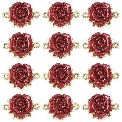 12Pcs Valentine's Day Rose Flower Alloy Links Connectors FIND-FS0004-87-1