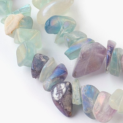 Natural Electroplated Fluorite Beads Strands G-G767-08A-1
