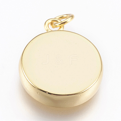 Brass Pendant Cabochon Settings X-KK-P146-06G-1