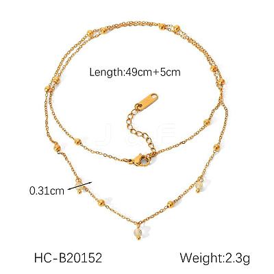 French Style 304 Stainless Steel Cable Chain Double Layer Bracelets IW3608-1