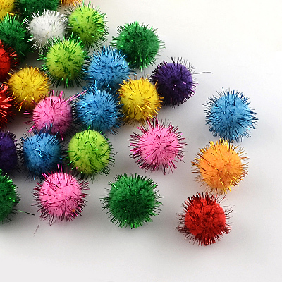 Handmade DIY Doll Craft Pom Pom Yarn Pom Pom Balls AJEW-R046-1.2cm-M-1