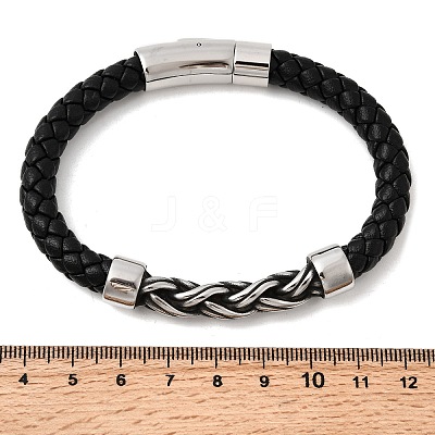 Braided Microfiber Leather Cord Bracelets BJEW-A092-01A-AS-1