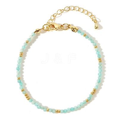 Bohemian Style Natural Aquamarine Round Beaded Bracelets for Women YR2186-3-1