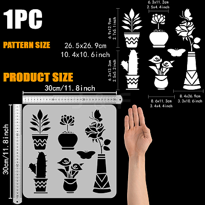 PET Hollow Out Drawing Painting Stencils DIY-WH0391-0939-1