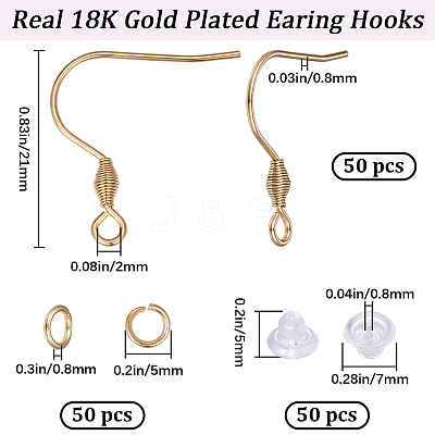 50Pcs 304 Stainless Steel Earring Hooks DIY-BBC0001-32-1