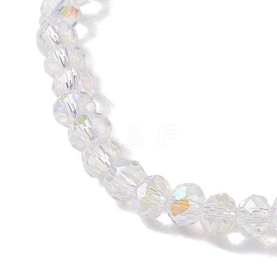 Flower Natural Shell & Glass Beaded Stretch Bracelet BJEW-JB10184-01-1