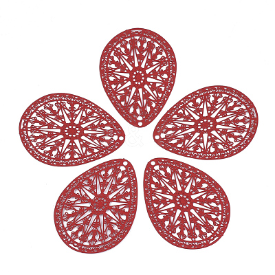 430 Stainless Steel Filigree Pendants STAS-S108-16C-1