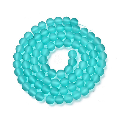 Baking Paint Transparent Glass Bead Strands X-GLAA-S031-10mm-18-1