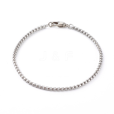 304 Stainless Steel Box Chain Bracelets BJEW-JB06194-01-1
