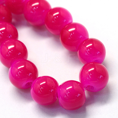 Baking Paint Imitation Jade Glass Round Bead Strands DGLA-Q021-4mm-04-1