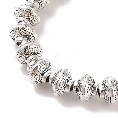 Tibetan Style Bicone Alloy Bead Strands TIBEB-O007-14-RS-1