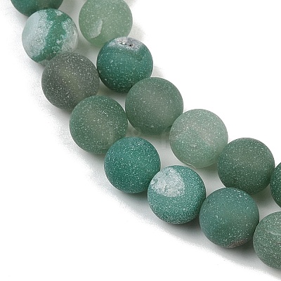Natural Druzy Agate Beads Strands G-NH0024-A08-8mm-1