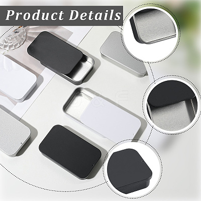 6Pcs Slide Top Tinplate Trinket Storage Boxes CON-SP0001-23A-1