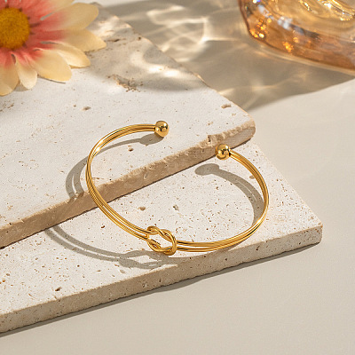 304 Stainless Steel Cuff Bangles BJEW-P370-03G-1