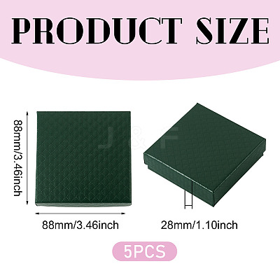 5Pcs Rhombus Textured Cardboard Jewelry Packing Boxes with Sponge Inside CBOX-TA0001-18E-1