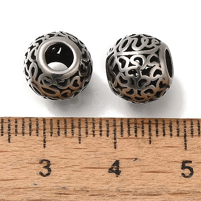 304 Stainless Steel European Beads STAS-D191-12G-AS-1