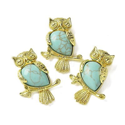 Synthetic Turquoise Pendants KK-F888-02G-25-1