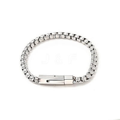Non-Tarnish 304 Stainless Steel Box Chain Bracelet for Men Women BJEW-E009-02P-1