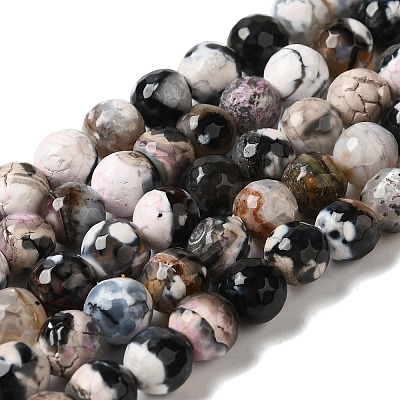 Dyed & Heated Natural Fire Crackle Agate Beads Strands G-P539-C01-02-1