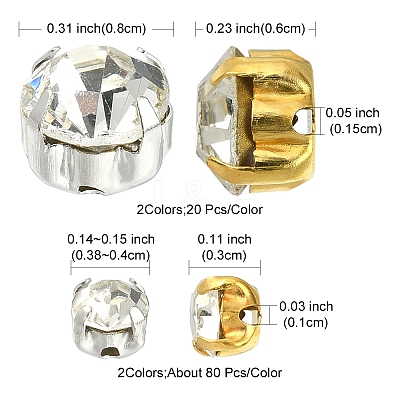 4 Style Sew on Rhinestone KK-FS0001-08-1