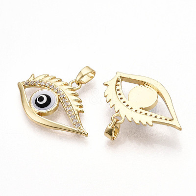Brass Micro Pave Cubic Zirconia Pendants KK-T070-74-1