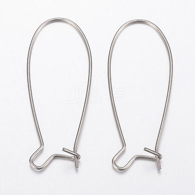Tarnish Resistant 304 Stainless Steel Hoop Earrings Findings Kidney Ear Wires LS-STAS-H434-46P-1