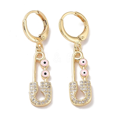 Golden Brass Dangle Leverback Earrings EJEW-L269-016G-03-1