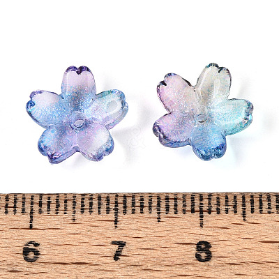 Baking Paint Transparent Glass Bead Caps DGLA-N014-06B-01-1