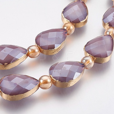 Electroplate Glass Beads Strands EGLA-I008-05G-1