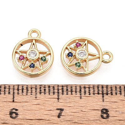 Brass Micro Pave Cubic Zirconia Charms KK-N263-133G-1