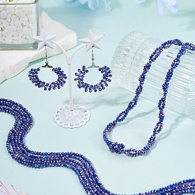 10 Strands Baking Electroplate Glass Beads Strands GLAA-BW0001-01-1